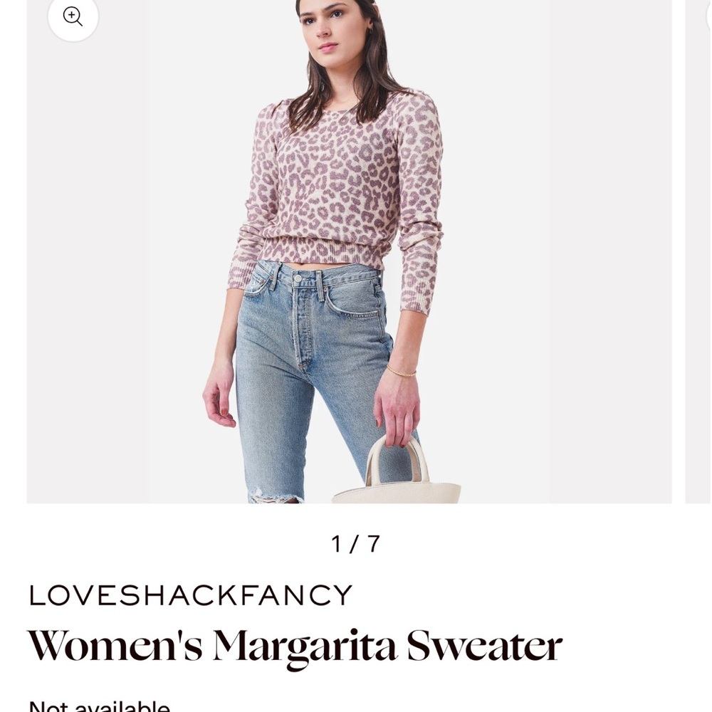 LoveShackFancy Margarita pullover Size S Taupe Skies NWT $395 MSRP - Picture 7 of 9